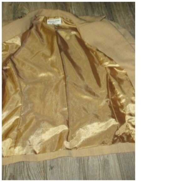 Pendleton Sz 12 Petite 12P Suit Blazer 100% Virgin Wool 2 Button Beige Tan - Picture 13 of 14